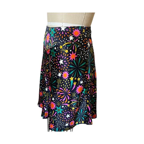 Boden Satin Fireworks Print A-Line Short Skirt Size 6 - Picture 2 of 6